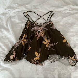 NWOT FREE PEOPLE flowy tropical print top